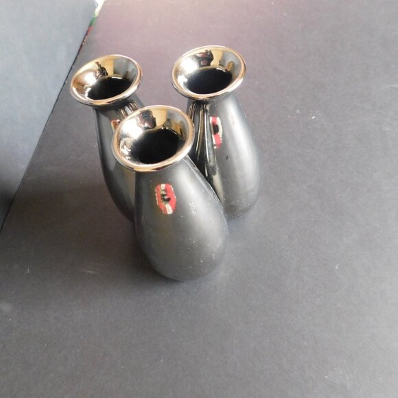 3 section chrome or stainless bud vase near mint condition - Picture 8 of 8